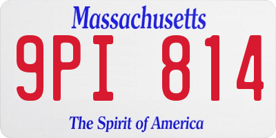 MA license plate 9PI814