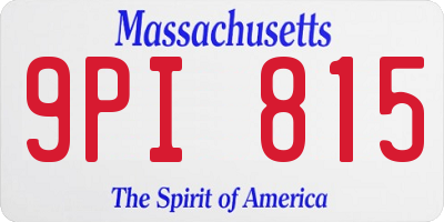 MA license plate 9PI815