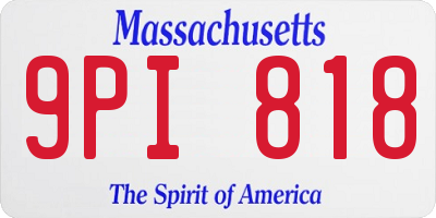 MA license plate 9PI818