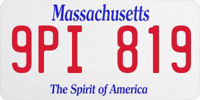 MA license plate 9PI819