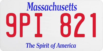 MA license plate 9PI821