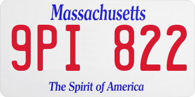 MA license plate 9PI822