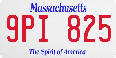 MA license plate 9PI825
