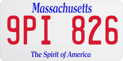 MA license plate 9PI826