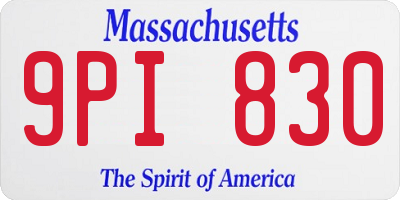 MA license plate 9PI830