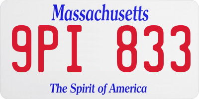 MA license plate 9PI833