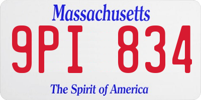 MA license plate 9PI834
