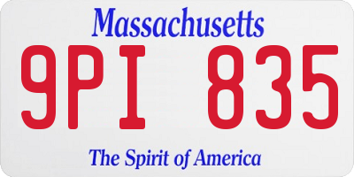 MA license plate 9PI835