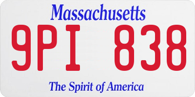 MA license plate 9PI838