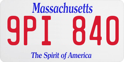 MA license plate 9PI840