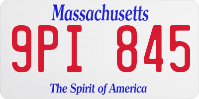 MA license plate 9PI845