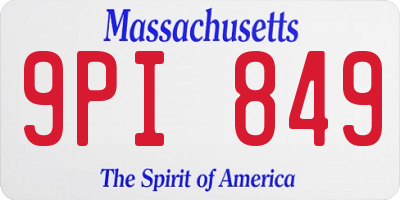 MA license plate 9PI849