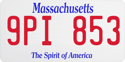 MA license plate 9PI853