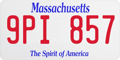MA license plate 9PI857