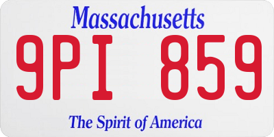 MA license plate 9PI859