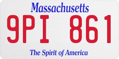 MA license plate 9PI861
