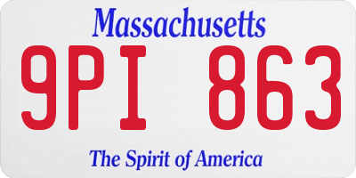 MA license plate 9PI863
