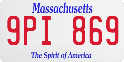 MA license plate 9PI869