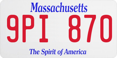 MA license plate 9PI870