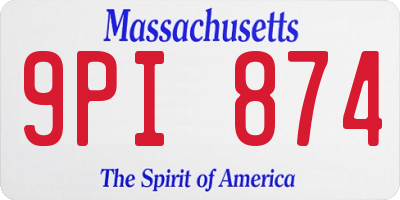 MA license plate 9PI874