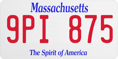 MA license plate 9PI875