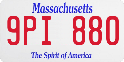 MA license plate 9PI880