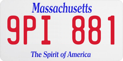 MA license plate 9PI881