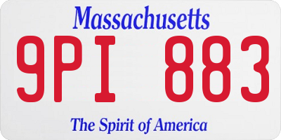 MA license plate 9PI883
