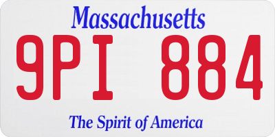 MA license plate 9PI884
