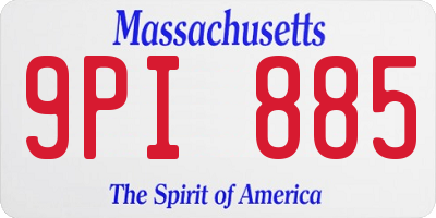MA license plate 9PI885