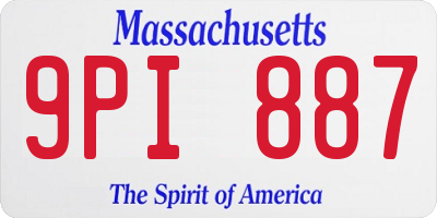 MA license plate 9PI887