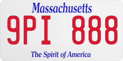 MA license plate 9PI888