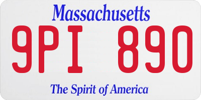 MA license plate 9PI890
