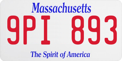 MA license plate 9PI893
