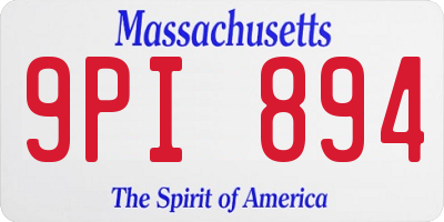 MA license plate 9PI894