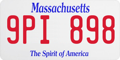 MA license plate 9PI898