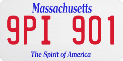 MA license plate 9PI901
