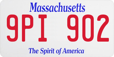 MA license plate 9PI902