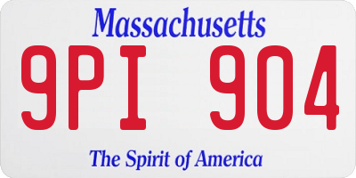 MA license plate 9PI904