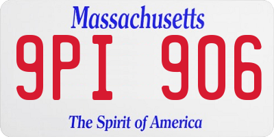 MA license plate 9PI906