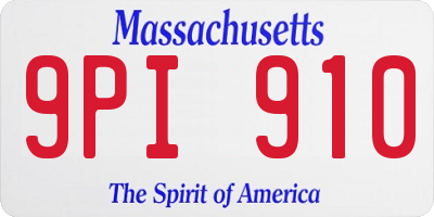 MA license plate 9PI910