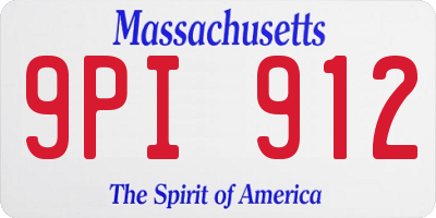 MA license plate 9PI912