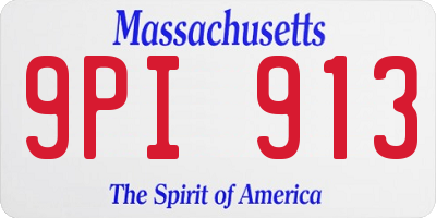 MA license plate 9PI913