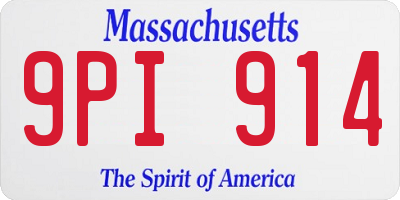 MA license plate 9PI914