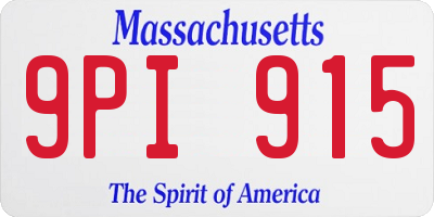 MA license plate 9PI915