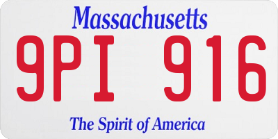 MA license plate 9PI916