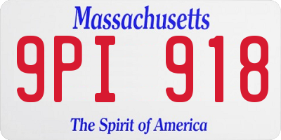 MA license plate 9PI918