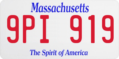 MA license plate 9PI919