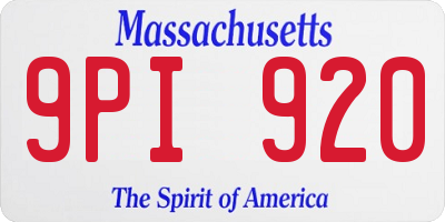 MA license plate 9PI920