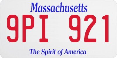 MA license plate 9PI921